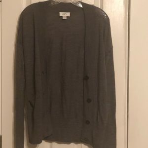 Gray lightweight cardigan sweater
